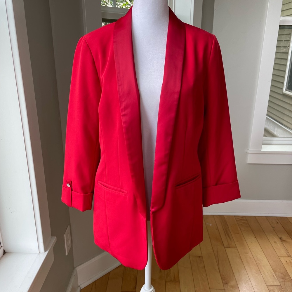 Vintage Apt. 9 Cherry Red Tuxedo Blazer Jacket Fully Lined Apt. 9 Size Small
